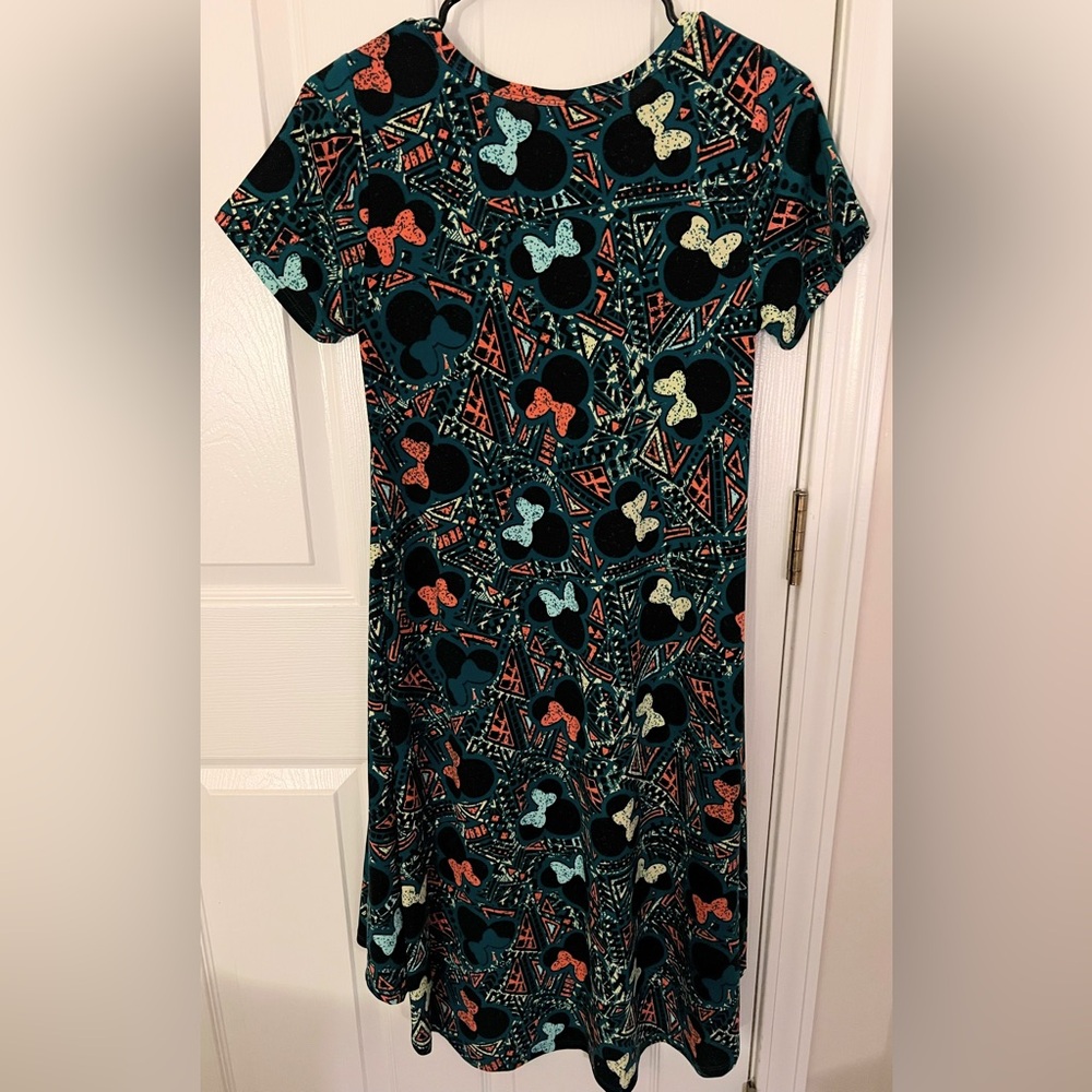 5/$25 Lularoe Disney Minnie Mouse Green Carly Dress Size XXS - Picture 3 of 7